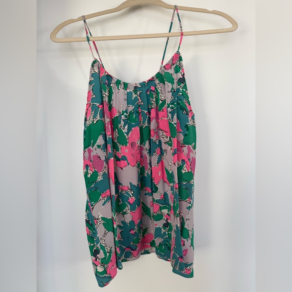 Rory Beca Floral Silk Cami Tank, Size Small
